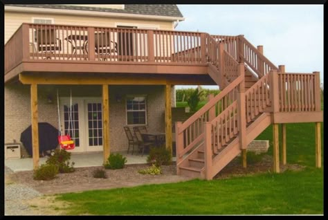 two story decks designs | Story Deck Designs | Pictures+of+second+story+decks | Remodel 2nd Story Deck, Pergola Deck, Second Story Deck, Deck Remodel, Patio Grande, Decks And Patios, Patio Deck Designs, Deck And Patio, Deck Building