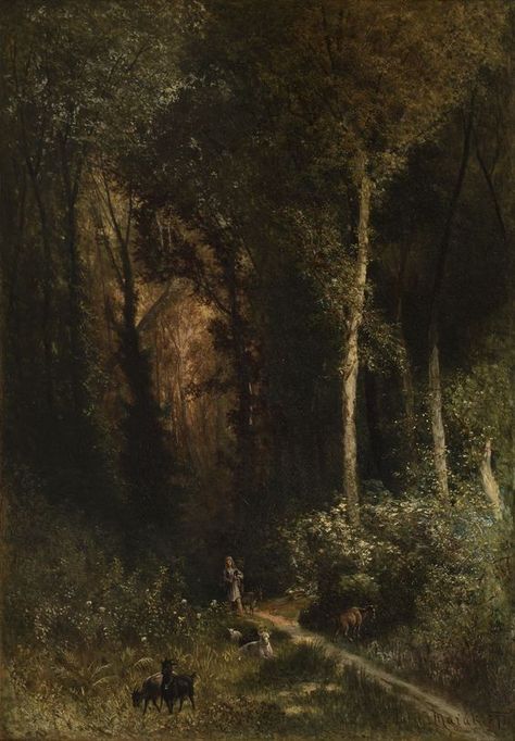 Arnold Bocklin, Dark Paintings, Fairytale Art, Old Paintings, Aesthetic Painting, Forest Landscape, Ethereal Art, Classical Art, Old Art