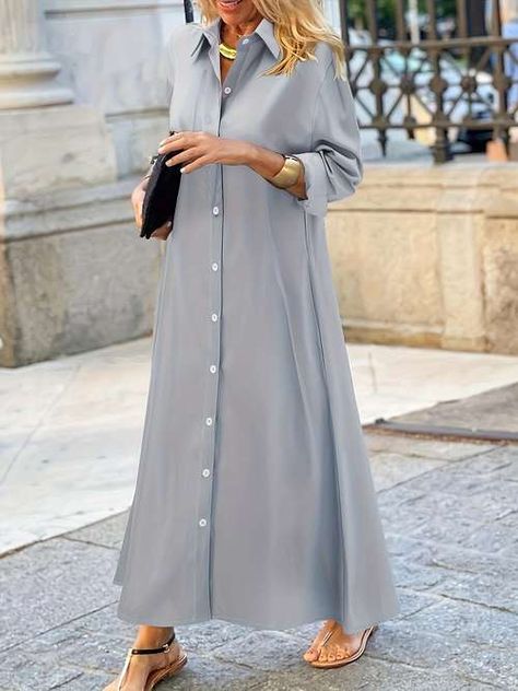 Temu | Explore the Latest Clothing, Beauty, Home, Jewelry & More Dress With Shirt, Prayer Clothes, Shirt Maxi Dress, Irregular Dress, Casual White Dress, Maxi Shirts, Muslim Dress, Maxi Shirt Dress, Solid Color Dress