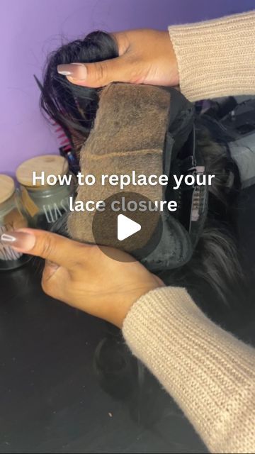 WIG REVAMP | CUSTOM WIGS on Instagram: "Heres how to replace your old lace closure with a new one. Dont have the time or equipment to do it yourself? No problem, send your wigs in for custom wig revamp servicing. 😊  I think voice overs are starting to grow on me lol I used to dread it 😅  ✨✨ Got a wig that needs a revamp⁉️  ✨✨ Click link in bio - LUXURY WIG SPA  ✨✨ DM for a free consultation and inquiries 🥰 • • • • • • • • • • •  #gluelesswig #wigrevamp #wigrepairs #torontowigmaker #wigtips" How To Make A Wig, Wig Making For Beginners, Wig With Closure, Hair Frontal, Voice Overs, Wig Styling, Hair Closure, Custom Wigs, Wig Making