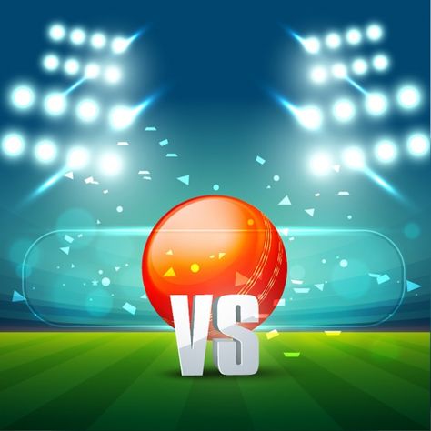 Cricket stadium with ball in the middle Premium Vector Cricket Background For Editing, Cricket Banner Background, Cricket Thumbnail, Cricket Match Poster, Cricket Banner, Match Poster, Background Sport, Cricket T Shirt Design, Cricket Tournament