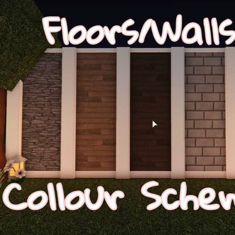 #roblox #robloxbuild #bloxburg #robloxgame Roblox House Color Schemes, Bloxburg Modern House Palette, Blocksburg House Color Palette, Bloxburg Brown Color Schemes, Roblox Bloxburg House Color Ideas, Good Floor Colors In Bloxburg, Bloxburg House Ideas Walls, Bloxburg House Color Ideas Modern, Bloxburg Wall And Floor Colors