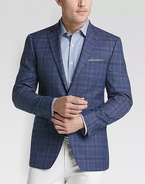 Mens Suit Colors, Sport Coat Outfit, Plaid Blazer Outfit, Windowpane Suit, Tall Men Clothing, Mens Wearhouse, Mens Fashion Smart, Mens Sport Coat, How To Look Handsome