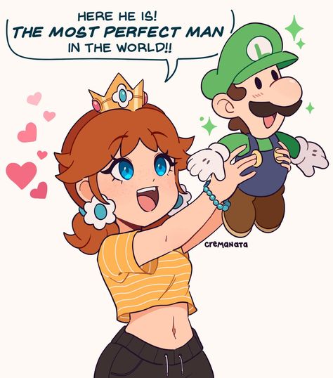 gotta hype him up | Super Mario | Know Your Meme Super Mario Fanart, Daisy Luigi, Wholesome Images, Luigi And Daisy, Mario Comics, Mario Funny, Mario E Luigi, Mario Fan Art, Mario Stuff