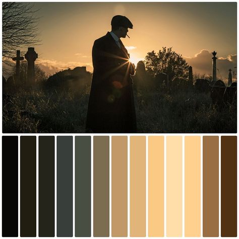 Harry Potter Color Palette, Peaky Blinders Aesthetic, Peaky Blinders Merchandise, Peaky Blinders Theme, Movie Color Palette, Film Collection, Pantone Palette, Cinema Colours, Black Wall Street