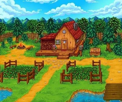 Stardew Valley Layout, Stardew Valley Tips, Stardew Valley Farms, Valley Game, Stardew Valley Fanart, Spring Morning, Farming Simulator, Harvest Moon, Stardew Valley