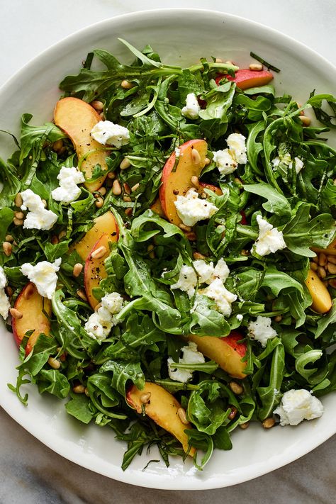 Salad With Peaches, Arugula Recipes, Roasted Beet Salad, Basil Recipes, Peach Salad, Healthy Turkey, Lentil Salad, Goat Cheese Salad, Nyt Cooking