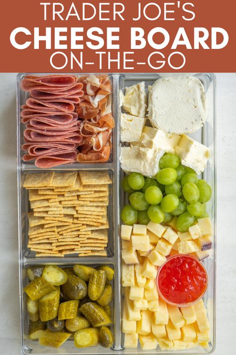 Trader Joes Cheese Board, Trader Joes Cheese, Cheese Board Ideas, Charcuterie Lunch, Boat Snacks, Tailgate Snacks, Cheese Plates, Road Trip Food, Charcuterie Inspiration