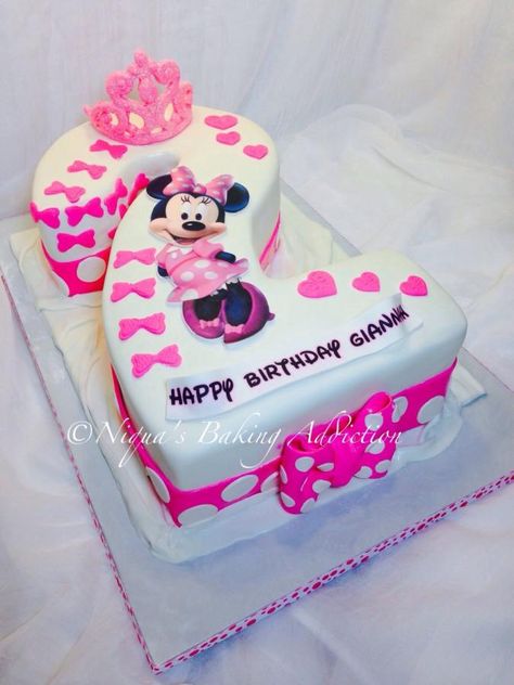 Minnie Mouse Number 2 Cake - Cake by Niqua's Baking Addiction Minnie Mouse Number Cake, Number Two Cake, Number Cake Ideas, Minnie Mouse Cupcake Cake, Number 2 Cake, Number 2 Cakes, Bolo Panda, Gourmet Pastries, Minnie Mouse Birthday Cakes