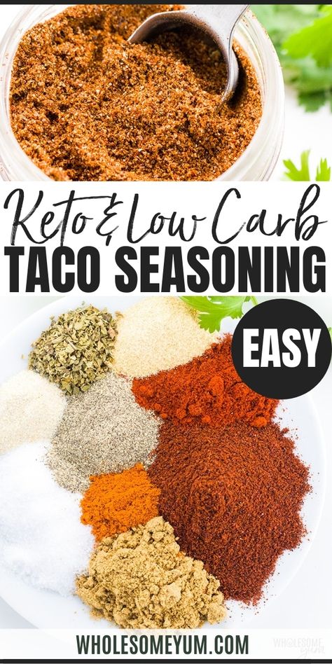 Gluten-Free Keto Low Carb Taco Seasoning Recipe Taco Seasoning Easy, Gluten Free Taco Seasoning, Keto Seasoning, Low Carb Taco Seasoning, Keto Taco Seasoning, Low Carb Taco, Gluten Free Tacos, Homemade Taco Seasoning Recipe, Taco Seasoning Recipe