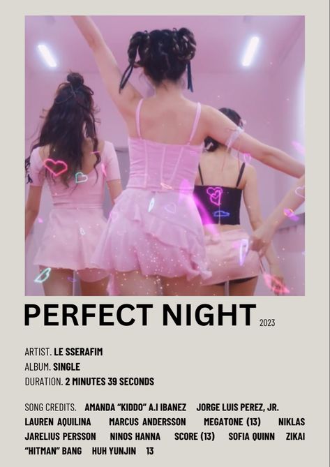 perfect night by le sserafim minimalist poster Song Posters Kpop, Lesserafim Poster, Alternative Posters, Posters Music, Song Posters, Chaewon Lesserafim, Minimalist Posters, Pink Posters, Perfect Night