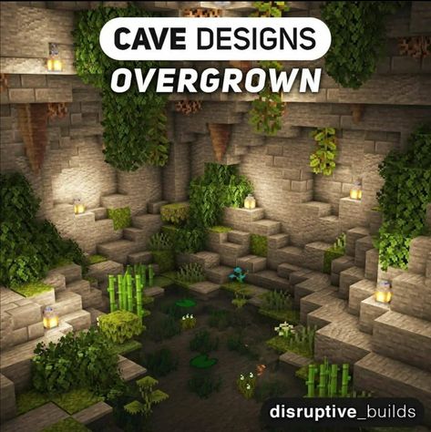 Minecraft Cave Wall Designs, Minecraft Water Cave House, Magical Cave Minecraft, Minecraft Axolotl Habitat Cave, Minecraft Caves Ideas, Cave Minecraft House, Black Smith Minecraft, Cave Builds Minecraft, Minecraft Allay Enclosure