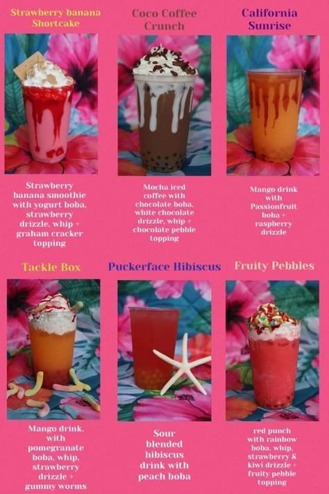 Snow Cones Recipes, Energy Drink Recipe, Snow Cone Stand, Boba Recipe, Cold Starbucks Drinks, Mango Drinks, Cracker Toppings, Loaded Teas, White Chocolate Strawberries