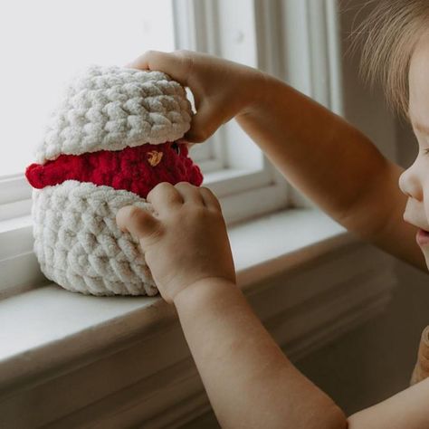 Ozzie the Hatching Cardinal Crochet pattern by Lewie and Berg Crochet Cardinal Pattern Free, Cardinal Crochet Pattern Free, Crochet Cardinal Pattern Free Birds, Cardinal Amigurumi, Cardinal Crochet, Crochet Cardinal, Mable Crochet Chicken Pattern, Crochet Pattern, Diy Projects