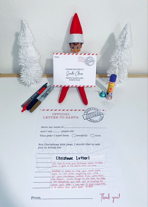 Elf On The Shelf Santa Letter, Elf On The Shelf Letter To Santa, Elf On The Shelf Letter, Elf On Shelf Letter, Elf Activities, Letter To Santa, Autumn Rose, Santa's Elves, Elf Ideas