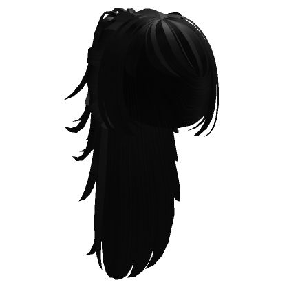 † y2k high fluffy ponytail black Roblox Hairs Black, High Fluffy Ponytail, Roblox Y2k Hair, Fluffy Ponytail, Roblox Y2k, Y2k Hair, Wavy Ponytail, Black Ponytail Hairstyles, Roblox 3