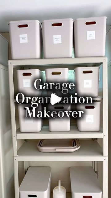 Micah Enriquez on Instagram: "The results are so satistying, l almost cried 🤩  #garageorganization #garagegoals #organizedhome #beforeandafter #garagemakeover #organization #momlife Video description: before and after of garage organization; organizing outdoor toys." Clear Storage Bins, Storage Baskets With Lids, Storage Labels, The Home Edit, Garage Makeover, Tote Storage, Garage Organization, Outdoor Toys, Plastic Storage