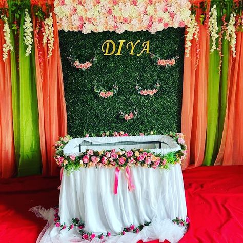 Diy Cradle Ceremony Decorations, Cradle Ceremony Decorations At Home Usa, Barasala Backdrop Decoration, 21st Day Cradle Ceremony Decoration, 21st Day Decoration Ideas Indian, Cradle Ceremony Decorations At Home Diy, Simple Cradle Decoration At Home, Simple Cradle Ceremony Decorations, Simple Naming Ceremony Decorations At Home