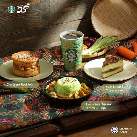 Starbucks Malaysia on Instagram: "Savor the flavors of the season with our returning favorites! Re-introducing our ready-to-feast food from the recipes of Dato’ Fazley Yaakob. ✨

Enhance your ‘Buka Puasa’ meals with a perfect blend of taste and tradition, available from 12th March 2024 onwards. 🌙

#StarbucksMalaysia" Roti John, Starbucks Malaysia, Burnt Cheesecake, Buka Puasa, Croissant, Ramadan, Food Photography, Cheesecake, Photography