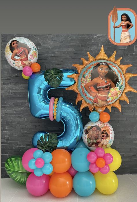 Moana Birthday Party Balloons, Moana Balloon Bouquet, Moana 5th Birthday Party Ideas, Moana Birthday Party Ideas Diy, Moana Balloon Garland, Moana Balloons, Moana Party Decorations, Moana Birthday Party Theme, Moana Theme Birthday