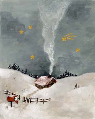 Make a wish | studiosatsch Illustration Wish Illustration, Cozy Illustration, Winter Karten, Cozy Winter Cabin, Storybook Art, Winter Illustration, Winter Cabin, Winter Art, Winter Cards