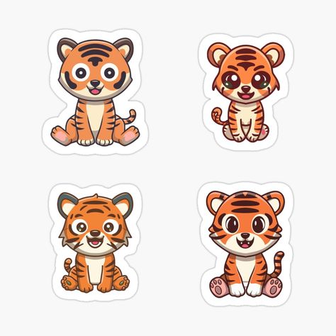 Stickers Collection, Cute Tiger, Cute Tigers, Tiger Cub, Stickers Printable, Sticker Collection, Printable Stickers, Cute Stickers, Arts And Crafts