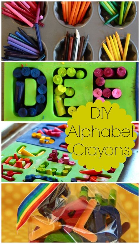 DIY Alphabet Crayons Alphabet Crayons, Crayon Letter, Recycled Crayons, Crayon Crafts, Crayon Roll, Kids Art Supplies, Homemade Art, Diy Nursery, Diy Letters