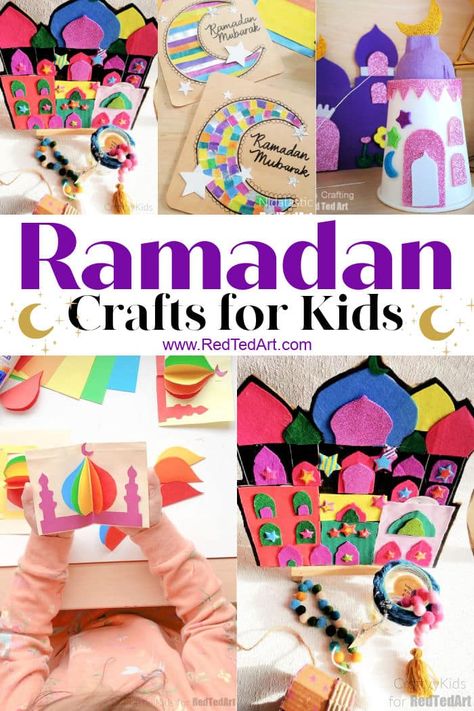 Craft Ideas For Toddlers, Ramadan Craft, Eid Activities, Red Ted Art, Eid Card, Ramadan Kids, Eid Crafts, Ramadan Activities, Mubarak Ramadan