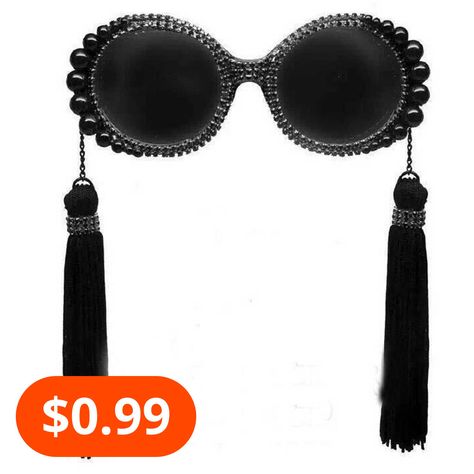 Circular Glasses, Glasses Styles, Circular Sunglasses, Hair Clips 90s, Circle Glasses, Unique Glasses, Circle Sunglasses, Crystal Sunglasses, Black Round Sunglasses