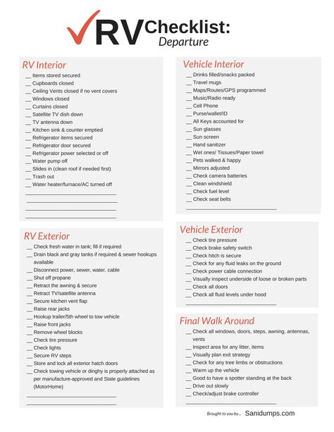 Printable Packaging, Rv Checklist, Couple Girls, Rv Camping Checklist, Camping Bedarf, Suv Camping, Rv Camping Tips, Camper Hacks, Travel Trailer Camping