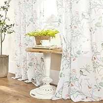 Semi Sheer Curtains, Sliding Glass Doors Patio, Retro Curtains, Glass Doors Patio, Window Treatments Bedroom, White Sheer Curtains, Drape Panel, Cottagecore Decor, Floral Curtains