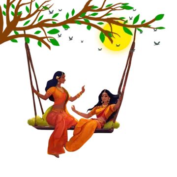 Happy Hariyali Teej, Happy Teej, Hartalika Teej, Teej Festival, Beautiful Flowers Photos, Hindu Festivals, Cute Doodle Art, Photo Art Gallery, Indian Festivals