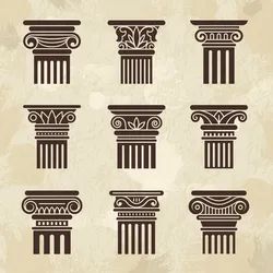 Antique pillars greek historical rome classic Vector Image Architecture Museum, Classic Column, Collection Illustration, Art Competitions, Greek Art, Motif Design, Icon Collection, Museum Exhibition, Ancient Architecture