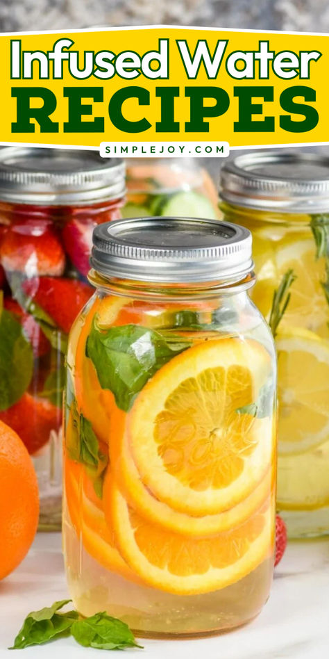 Infused Water Recipes will make it so easy to stay hydrated this summer. They are made with simple ingredients that add so much flavor. How To Naturally Flavor Water, Refreshing Water Recipes For Party, Natural Water Flavoring Recipes, Fresh Fruit Water Recipes, Fall Flavored Water, Infused Water Recipes Party Fall, Diy Water Flavoring, Flavored Water Recipes For Wedding, Things To Put In Your Water