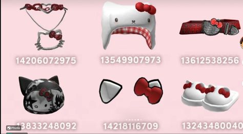 Hello Kitty Outfit Bloxburg Codes, Hello Kitty Codes, Hello Kitty Live Wallpaper, Hello Kitty T Shirt, Pic Code, Y2k Hello Kitty, Roblox Emo Outfits, Bloxburg Decals Codes Wallpaper, Heart Overlay