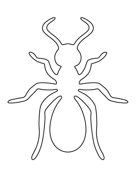 Ant pattern. Use the printable pattern for crafts, creating stencils, scrapbooking, and more. Free PDF template to download and print at http://patternuniverse.com/download/ant-pattern/. Bug Template, Ant Pattern, Insects Theme, Scrapbook Flowers, Printable Animals, Silhouette Stencil, Insect Art, Scroll Saw Patterns, Stencil Template