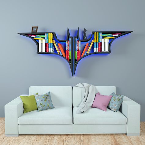 Batman Bookshelf, Asylum Book, Bedroom Furniture Inspiration, Batman Theme, Batman Arkham Asylum, Batman Pictures, Book To Read, Arkham Asylum, Bookshelf Design