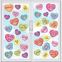 Heart Window, Heart Wall Stickers, Heart Decals, Valentines Decorations, Romantic Decor, Cute Candy, Window Clings, School Decorations, Colorful Party