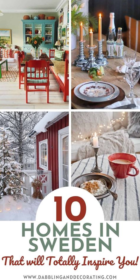 Homes in Sweden | My 10 Favorite | Dabbling and Decorating Swedish House Interior, Swedish Cottage Interior, Swedish Living Room, Diy Winter Decorations, Winter Decor Diy, Diy Winter Decor, Swedish Home Decor, Winter Decorating Ideas, Swedish Homes