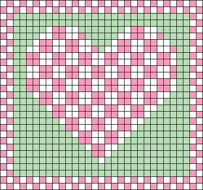 Alpha pattern #114070 | BraceletBook Coquette Alpha Pattern, Alpha Patterns Heart, Heart Grid Pattern, Pixel Grid Pattern, Hearts Pixel Art, Alpha Patterns Bracelet, Perler Bead Mario, Pixel Quilting, Grid Patterns