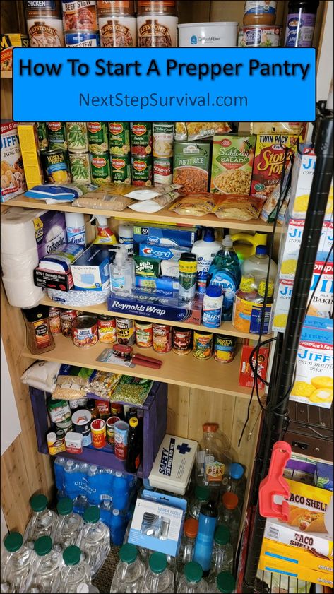 How To Start Prepping, Prepper Closet, Preppers Pantry Stockpile, Prepper Room, Prepper Storage, Prepping For Beginners, Prepper Pantry, Emergency Preparedness Food Storage, Survival Food Storage