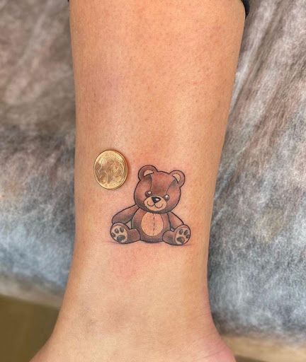 Bear Tattoos For Women, Animal Tattoos For Women, Bear Tattoo Designs, Bear Tattoos, Bear Tattoo, New School Tattoo, Tattoos For Kids, Tattoo Placement, S Tattoo