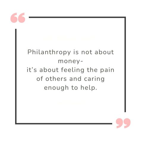 "Philanthropy is not about money—it's about feeling the pain of others and caring enough to help." This quote resonates so deeply with me. It’s a reminder that giving back is about so much more than financial contributions. It’s about empathy, compassion, and stepping up when we see others in need. Whether it's through time, love, or lending a helping hand, we all have the ability to make a difference in someone’s life. It’s not about how much you give but how much you care. That’s what trul... Helping Others Quotes, Make A Difference, Helping Hands, Helping Others, Feelings, Quotes