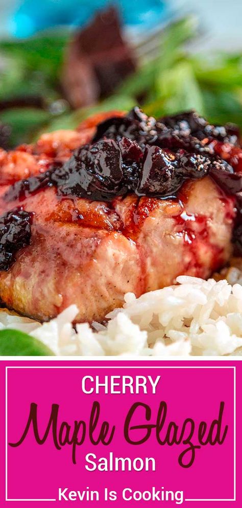 Cherry Glazed Salmon, Cherry Dinner Recipes, Alaska Salmon Recipes, Red Salmon Recipes, Alaskan Salmon Recipes, Cherry Recipes Dinner, Healthy Cherry Recipes, Cherry Glaze Recipe, Tart Glaze