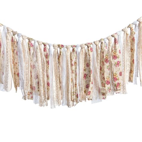 AmazonSmile: Ling's moment Rag Garland Yarn Tassel Garland Banner Burlap Lace Tassel Garland Floral Print Decor Rustic Wedding Event Party Supplies Shabby Chic Banner 3-6 FT: Gateway Shabby Chic Banners, Yarn Tassel Garland, Rag Banner, Tassel Banner, Shabby Chic Office, Yarn Tassel, Rag Garland, Shabby Chic Wall Decor, Vintage Floral Fabric