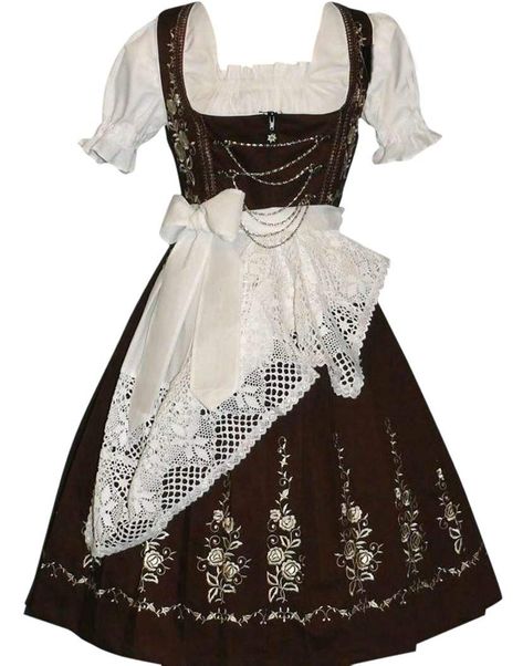 PRICES MAY VARY. 80% Cotton, 20% Polyester Imported Zipper closure Machine Wash 3 PIECE OUTFIT - You Will Receive The Complete Set - The Brown Dirndl With Soft Beige Embroidery, The White Lace Apron And Crop Top. Wear All 3 Pieces For An Authentic German Bavarian Trachten Look Or Separately. You Will Look Lovely For Oktoberfest, Christmas, A Renaissance Festival, Halloween Or A Holiday Party. EMBROIDERY WIDTH & DETAILING - The Pretty Embroidery Around The Base Is 11 1/2" (Inches) High. The Embro Dress Dirndl, German Dress Dirndl, Ceremonial Clothing, Oktoberfest Dress, German Oktoberfest, Brown Embroidery, Lace Apron, German Outfit, German Dress