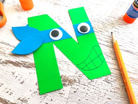 N IS FOR NINJA!! Letter N Craft Template & Step-By-Step Directions N Is For Ninja Craft, Letter N Craft, Ninja Crafts, Learning Crafts, Alphabet Crafts Preschool, N Craft, Insect Crafts, Traditional Tales, Crafts Preschool