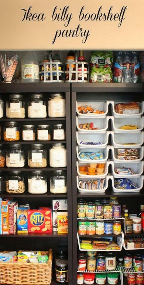 These are the 10 IKEA hacks you will want to try - Cornwall Live Bookshelf Pantry, Ikea Pantry Organization, Ikea Billy Hack, Ikea Pantry, Billy Bookcases, Kitchen Storage Hacks, Best Hacks, Ikea Bookshelves, Ikea Billy Bookcase