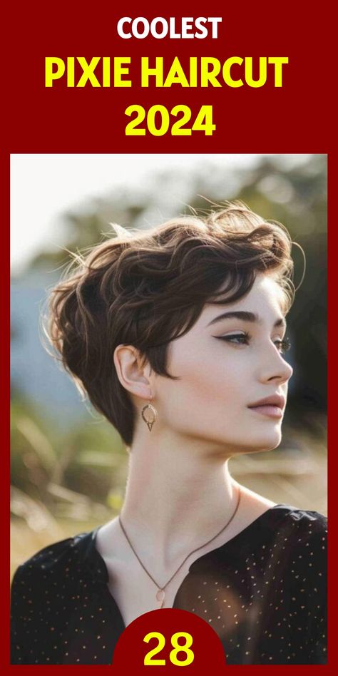 Check out 28 innovative Pixie Haircut designs for 2024, ideal for anyone looking to revamp their look with something short, stylish, and easy to manage. These cuts offer a range of styles from the daringly short to the softly tapered. Pixie Haircut Back View, Oval Face Pixie Cut, Pixie Cuts For 2024, Trendy Pixie Haircut 2024, Pixie 2024 Trends, "bixie" Haircut 2024, Pixie Haircut Girl 2024, Curly Pixie Haircuts, Curly Pixie Cuts