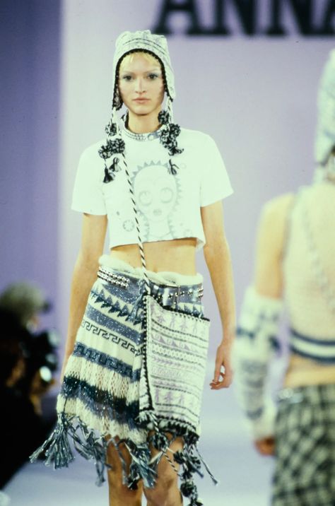 Anna Sui 1994, Collection Moodboard, Runway Moments, Feminine Urge, Knitwear Inspiration, Vintage Runway, 80s And 90s Fashion, Knitwear Fashion, Runway Trends